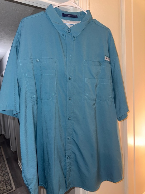 Columbia Other - Columbia Men’s Short Sleeve Button-Down Shirt - Teal Blue